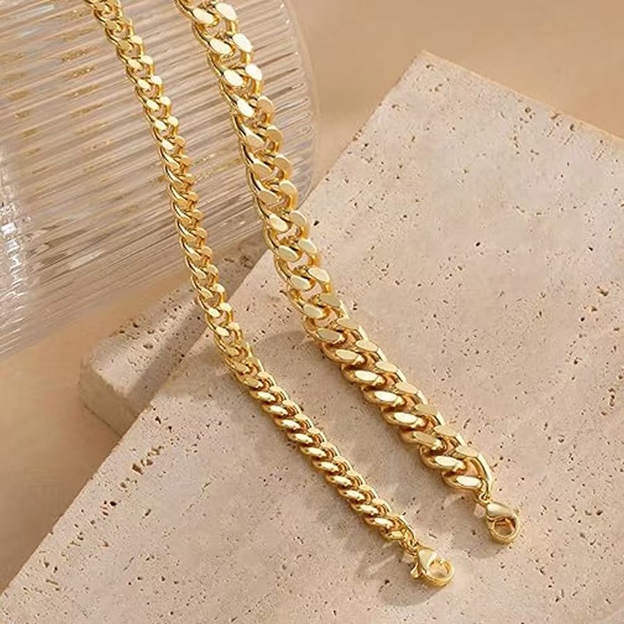 欧美跨境双层古巴链女沙滩风简约小众百搭脚饰批发潮饰品详情5