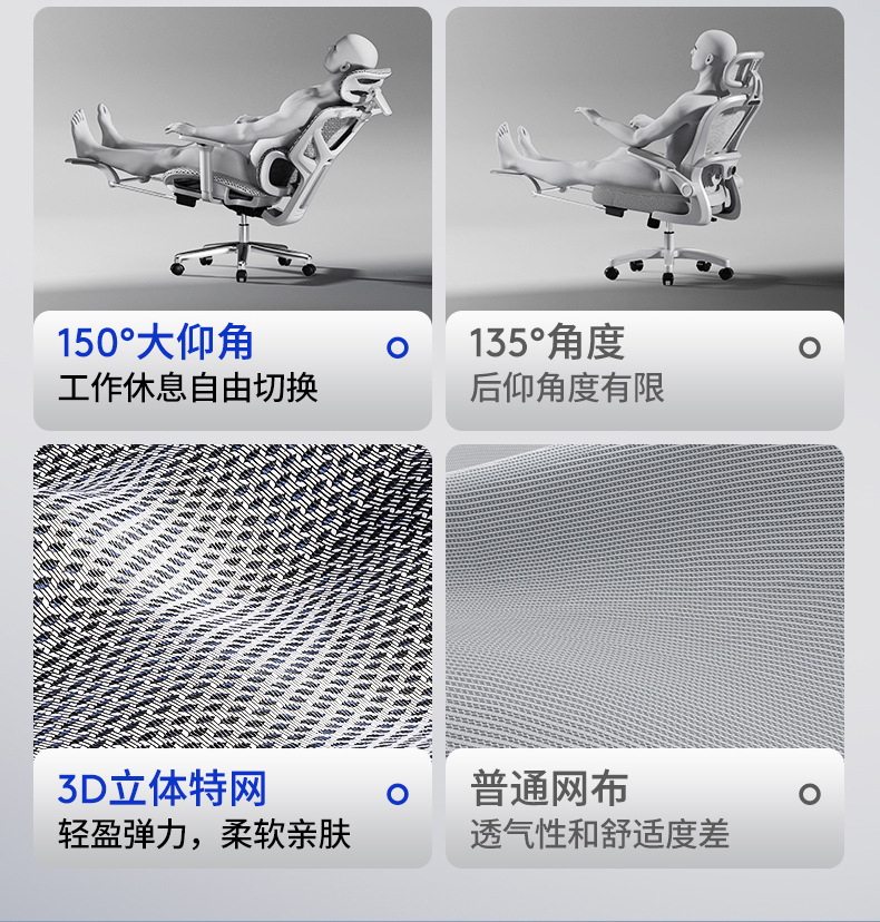 人体工学椅舒适久坐电脑椅家用办公午睡两用座椅宿舍电竞椅子 家装建材 商业办公家具 办公椅 电脑椅详情10