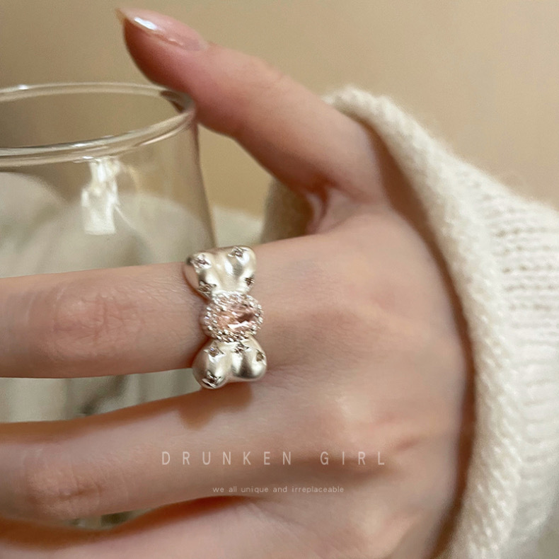 甜心公主~蝴蝶结戒指女2025年新款时尚个性尾戒哑光甜美开口指环详情8