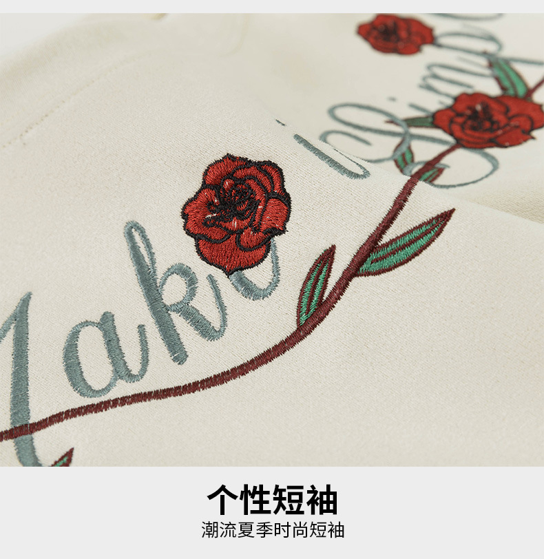 Summer pure cotton short-sleeved T-shirt, 100% simple and trendy top for men and women, American half-sleeved couple casual and versatile T-shirt pic 4