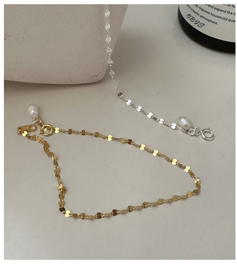 S925 sterling silver Korean version, a niche design sense, glittering pearl bracelet, a simple and retro Korean style jewelry accessory pic 11