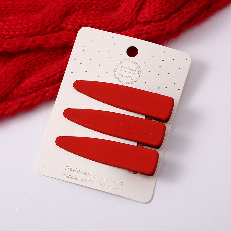 韩国网红发饰 经典红色鸭嘴夹 时尚百搭刘海碎发边夹 发卡可批发 发夹潮流款详情12