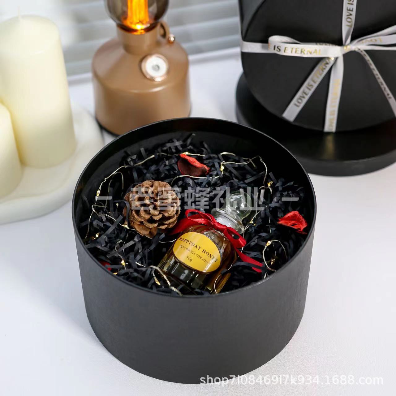 圆形牛皮纸盒圆形伴手礼盒子礼物盒礼品盒圣诞包装盒饼干烘焙包装详情37