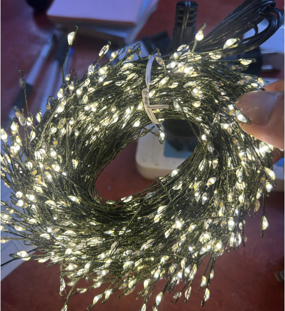 Cross-border LED firecracker lights, copper wire lights, string green wires, centipede feet, indoor and outdoor festival courtyard decorative lights, Christmas colored lights pic 15
