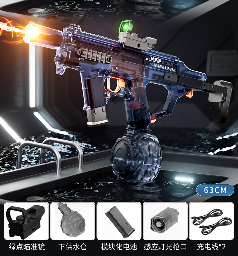 MK3 Fire Dance Water Gun toy: Large-capacity cool flash light linkage pulse self-priming electric continuous fire water gun pic 20