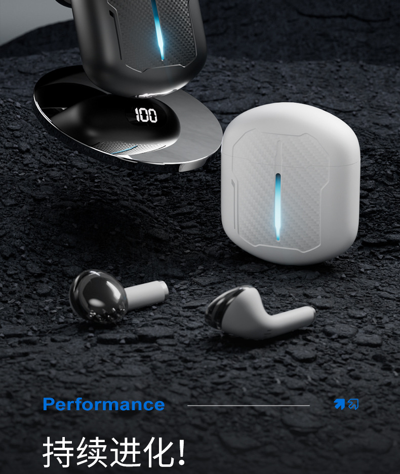 GM88 wireless Bluetooth headphones: New smart noise-cancelling, comfortable, waterproof, semi-in-ear with digital display, private mold, trendy style pic 2