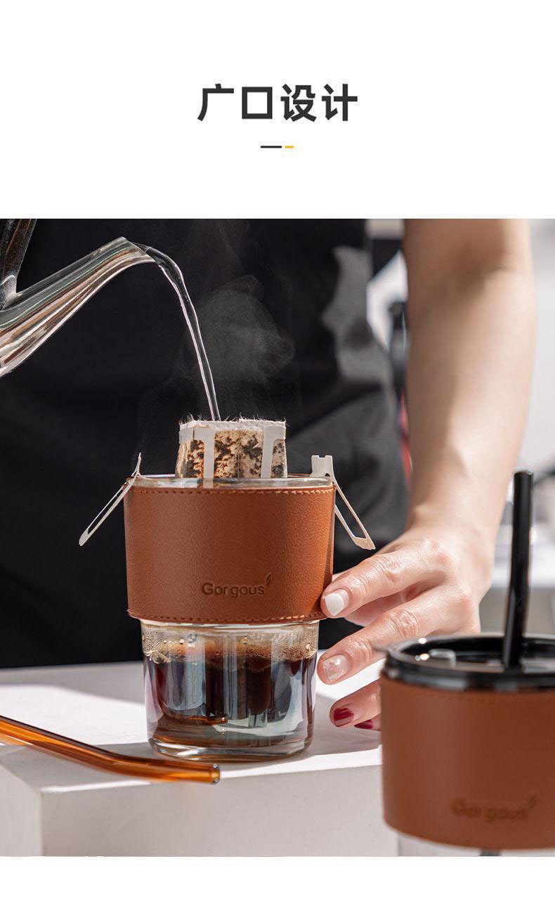 高颜值竹节杯办公室家用水杯玻璃吸管杯ins风咖啡杯网红杯子代发详情6