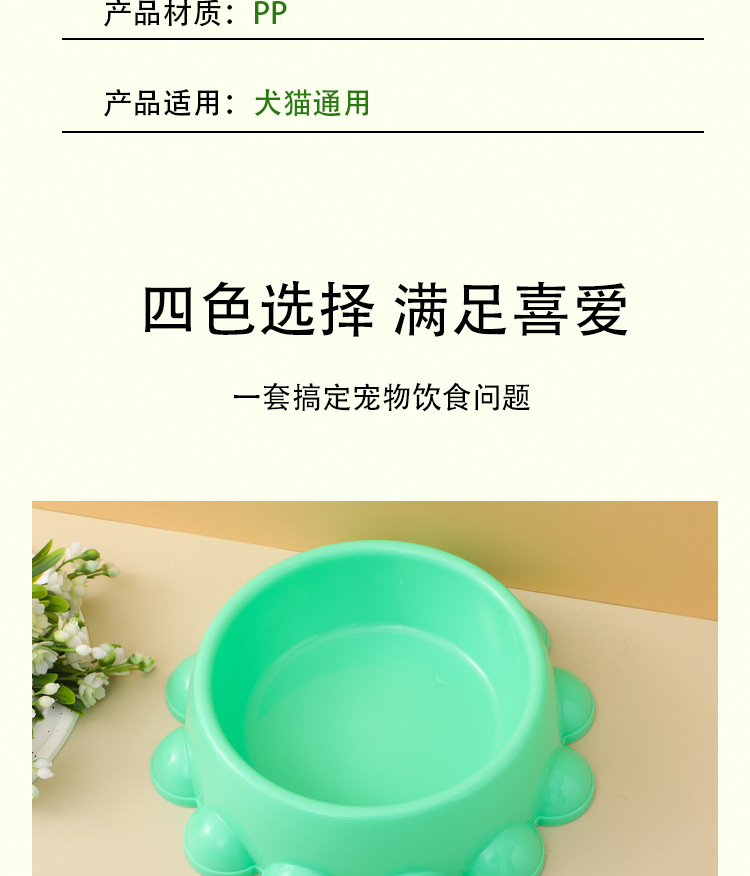 Wholesale of new cat bowls, dog bowls, candy-colored single bowls, small and medium-sized dog plastic dog food bowls, dog food utensils and pet supplies pic 6