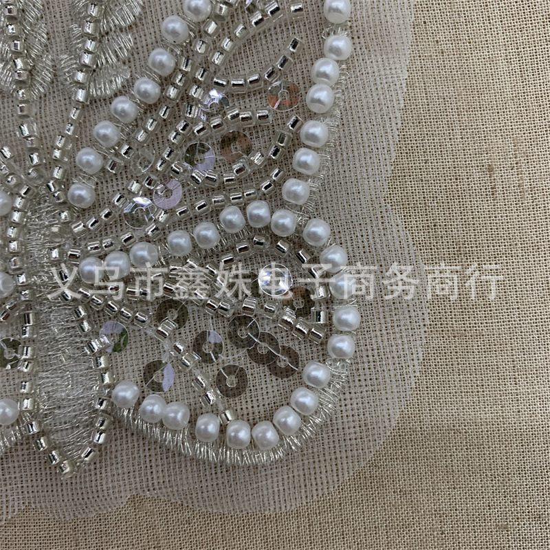 Embroidered butterfly sequins, beads, individual flowers, wedding dress and evening gown accessories pic 5