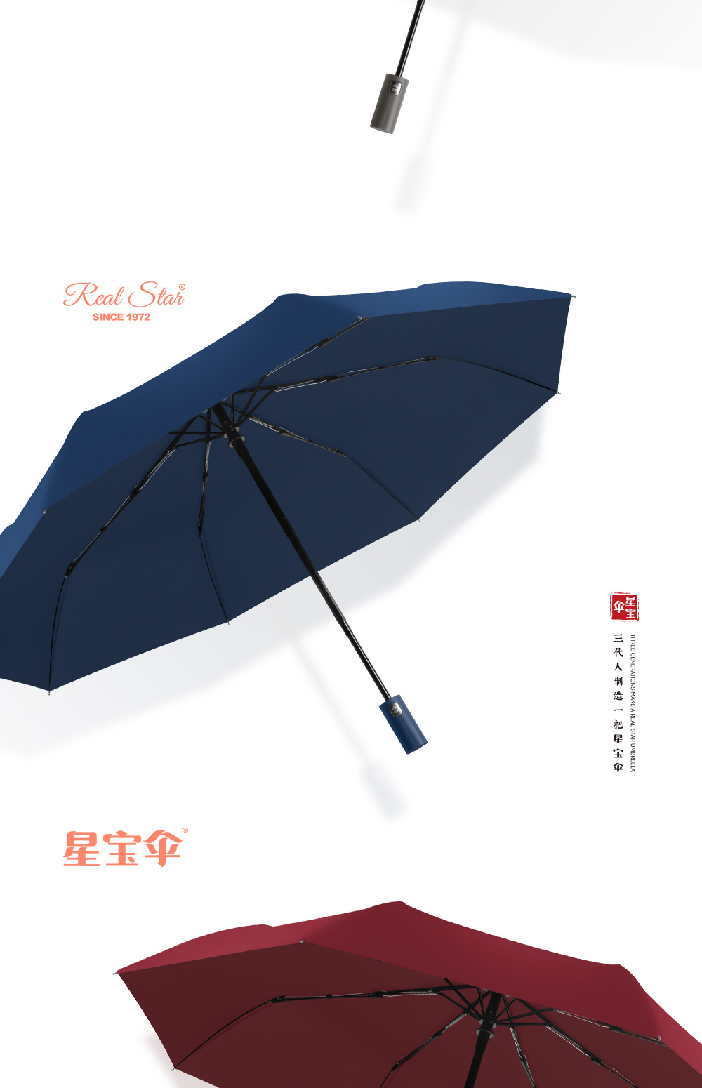 【外贸】新款三折自开收碰击布雨伞55cm21吋8K自动雨伞 umbrella详情14