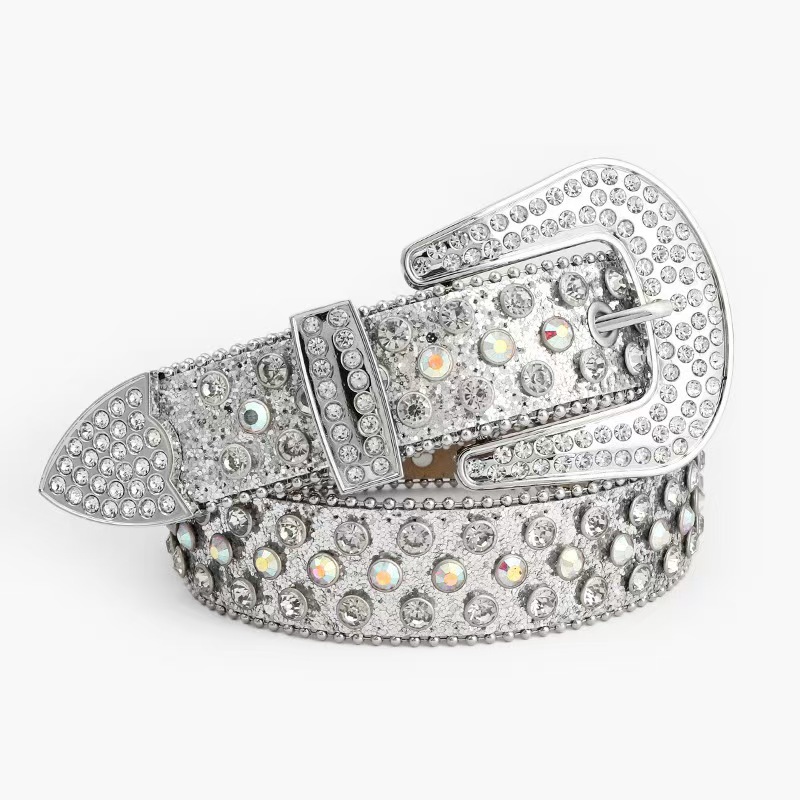New style of wide belt with pearl eyes and rhinestone inlay decoration for women, versatile jeans and street belt pic 9