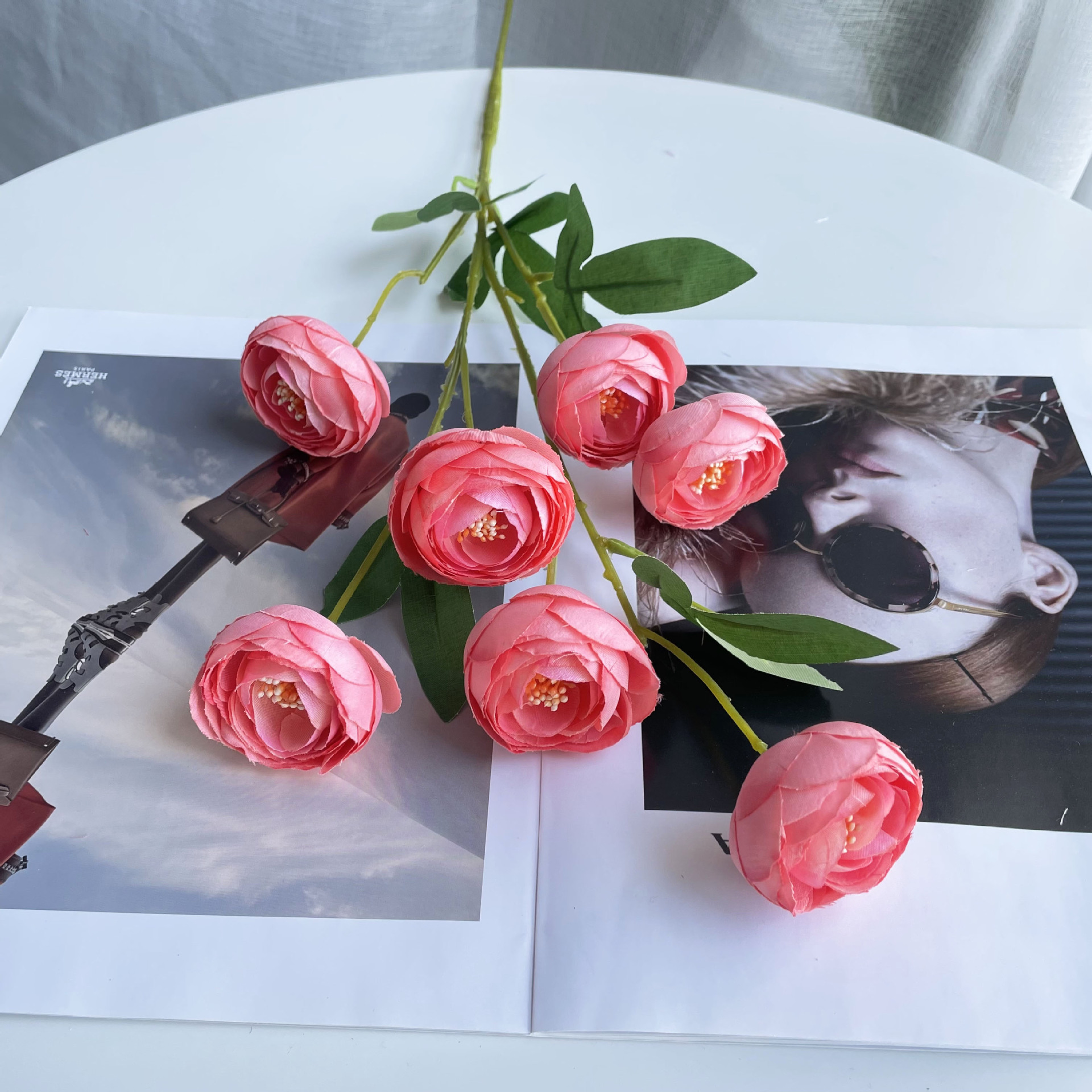 7-head exquisite tea rose peony artificial flowers wholesale wedding set decoration flowers, wedding hall prop flowers pic 16