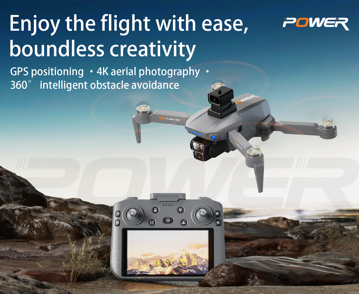 触摸屏遥控器B8S无人机GPS返航无刷光流悬停四轴飞行器跨境飞机详情1