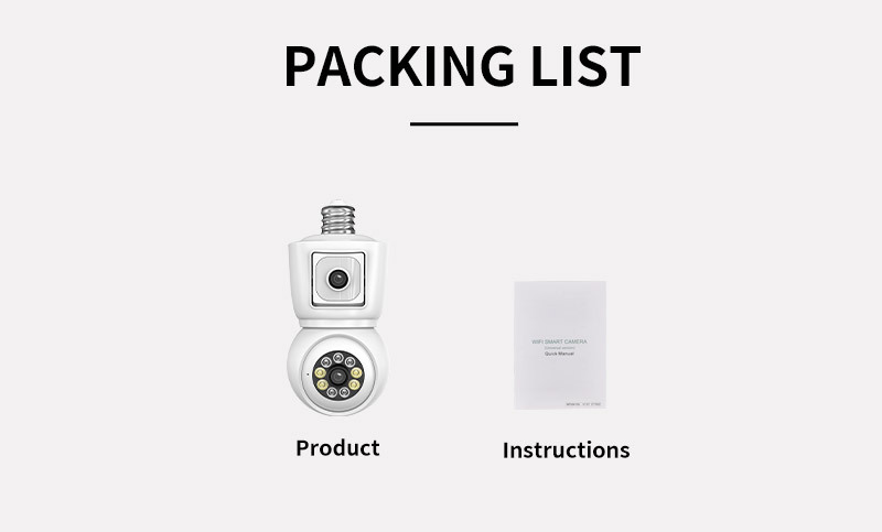 icsee dual-eye bulb camera, high-definition home wireless camera, network remote wifi cross-border monitor pic 16