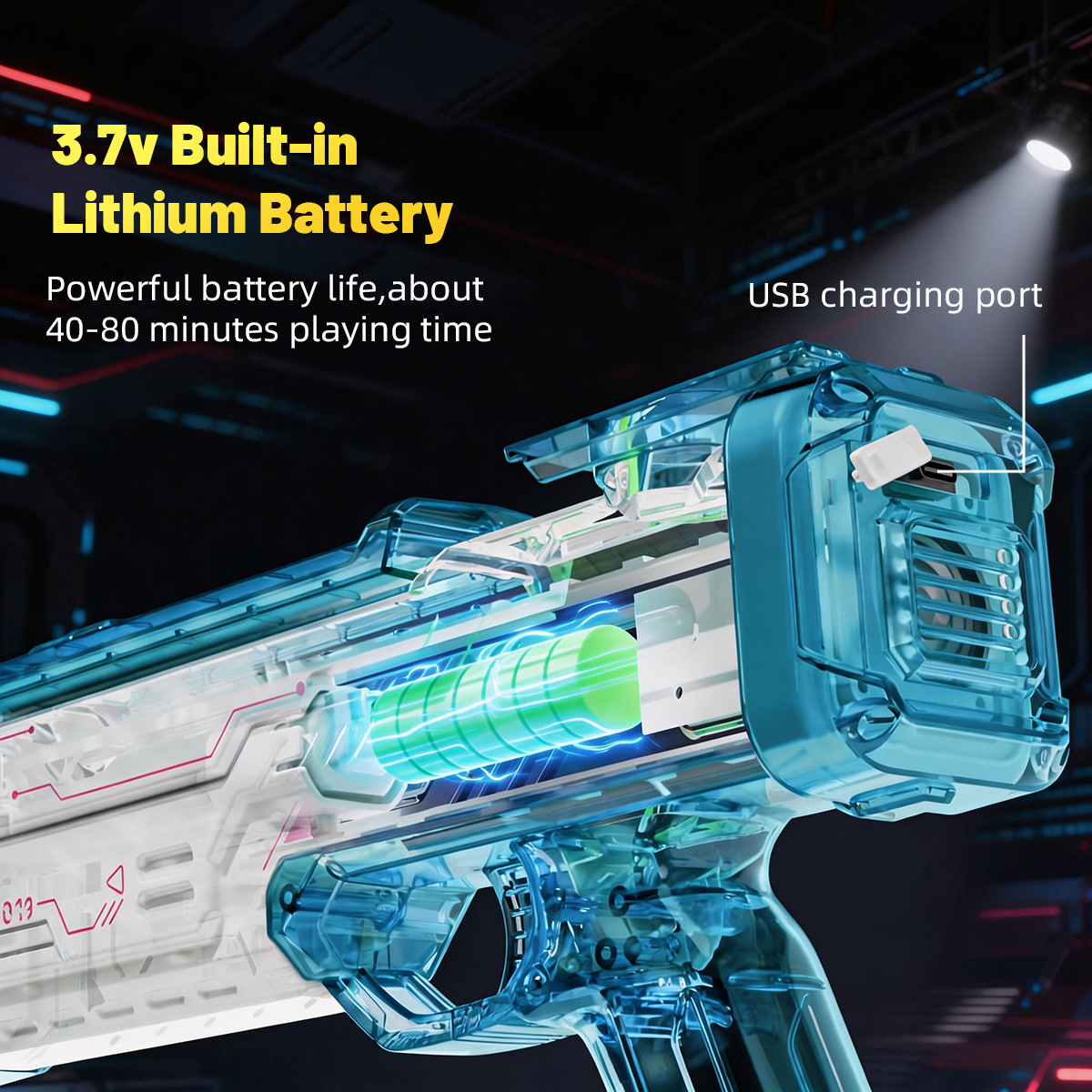 The new trendy toy, the colorful electric water gun, features cool seven-color lights, creative dynamic sound effects, and an atmosphere for children pic 11