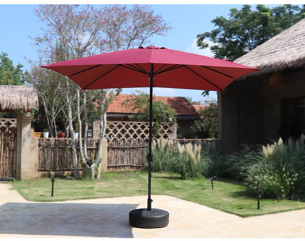 Outdoor sunshade umbrella with rubber base, large umbrella, sun protection and UV protection patio umbrella pic 8