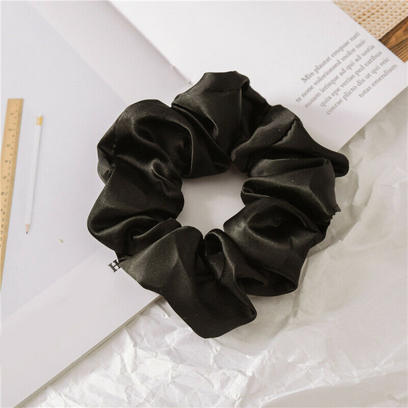 Wholesale of 6 colors of European and American cross-border simple and elegant colored fabric large intestine rings, hair rings, solid color fabric rings, hair ties and headwear pic 10