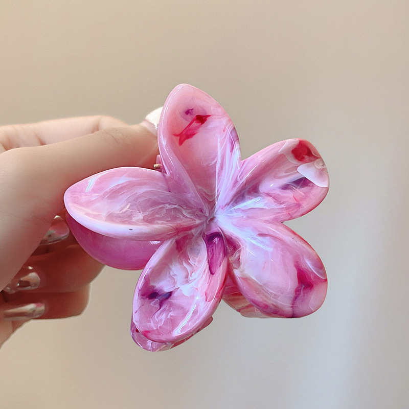 甜美多巴胺幻彩渐变太阳花朵抓夹简约盘发鲨鱼夹发抓度假风发饰女详情9