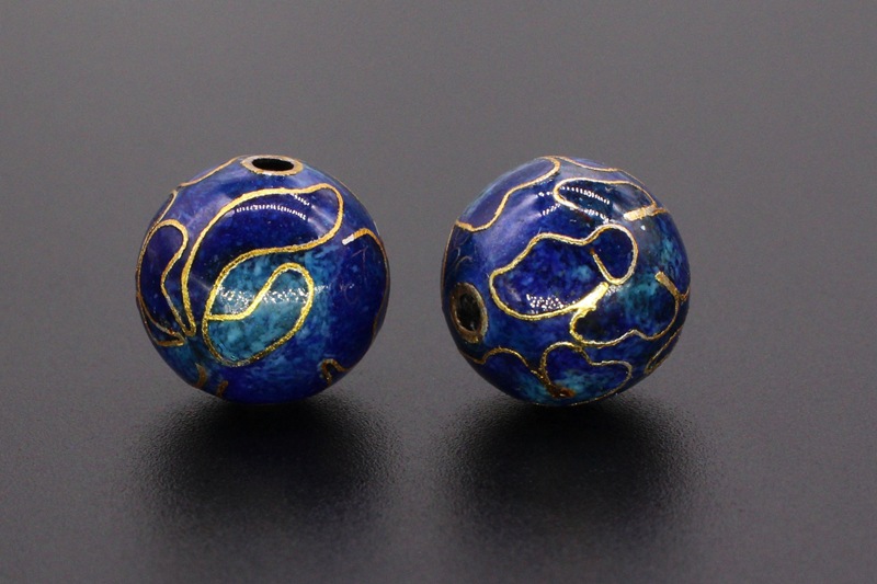 Traditional copper-based cloisonne enamel jewelry accessory beads, cloisonne multi-specification polished round beads pic 29