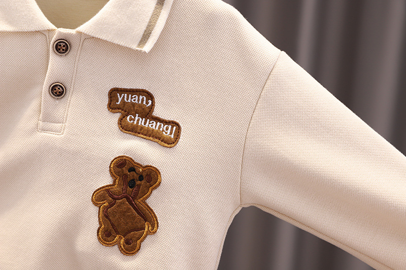 童装春秋季男童套装秋装中小童长袖polo领上衣休闲裤运动服两件套详情12