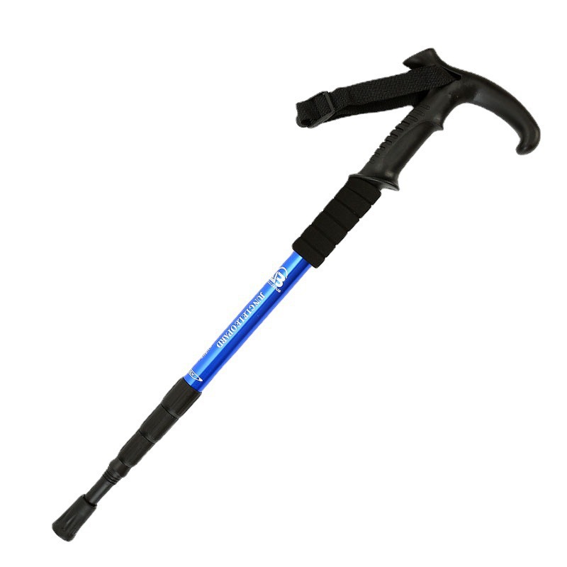 正品林豹登山杖 三节四节直柄弯柄铝合金登山杖柄手杖徒步杖详情8