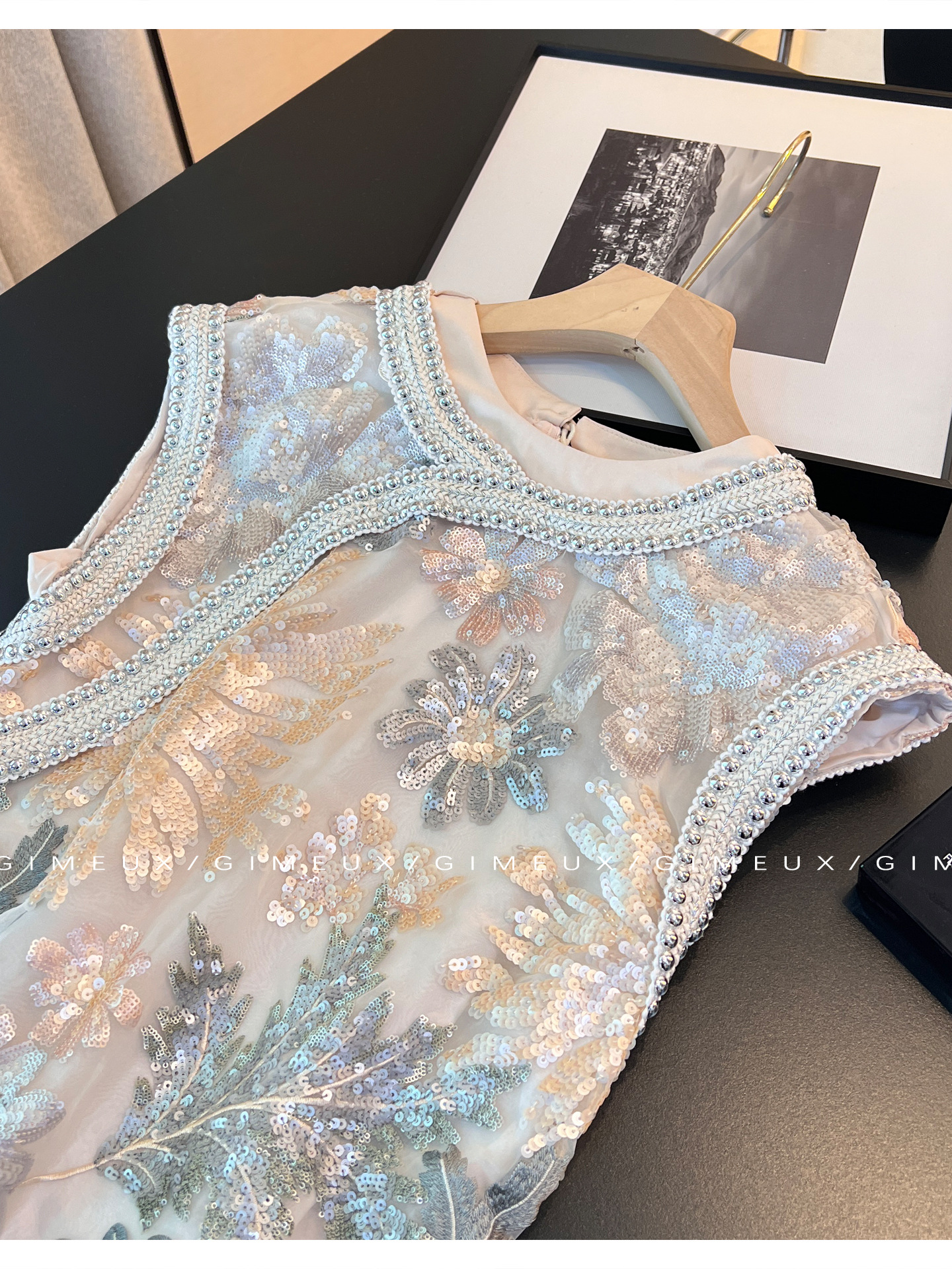 Summer 2025 retro style, high-end, elegant and slimming daily long dress, light luxury heavy industry cheongsam dress pic 3