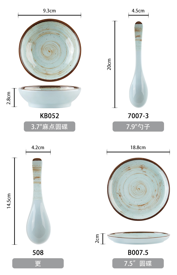 New imitation porcelain KB blue glaze dot melamine tableware factory direct sales melamine tableware pic 18