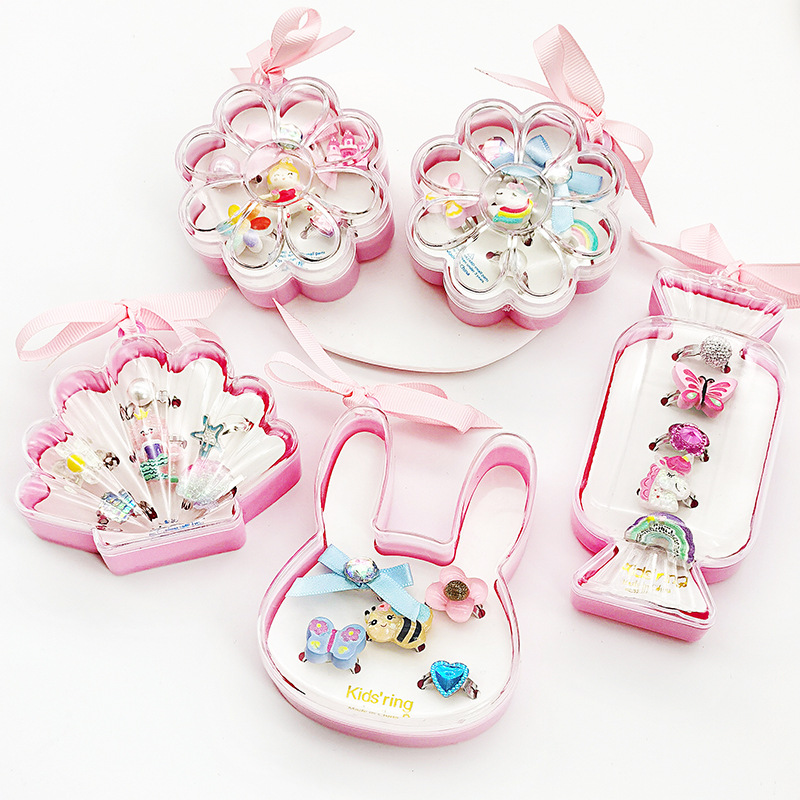 【可以】新品儿童卡通戒指可调节树脂戒指幼儿园生日礼物玩具饰品详情3