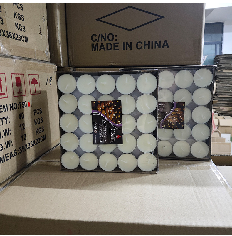 Wholesale of 100 box-packed 4-hour smokeless candle tea brewing paraffin wax birthday confession small candles, 50 round pieces pic 12