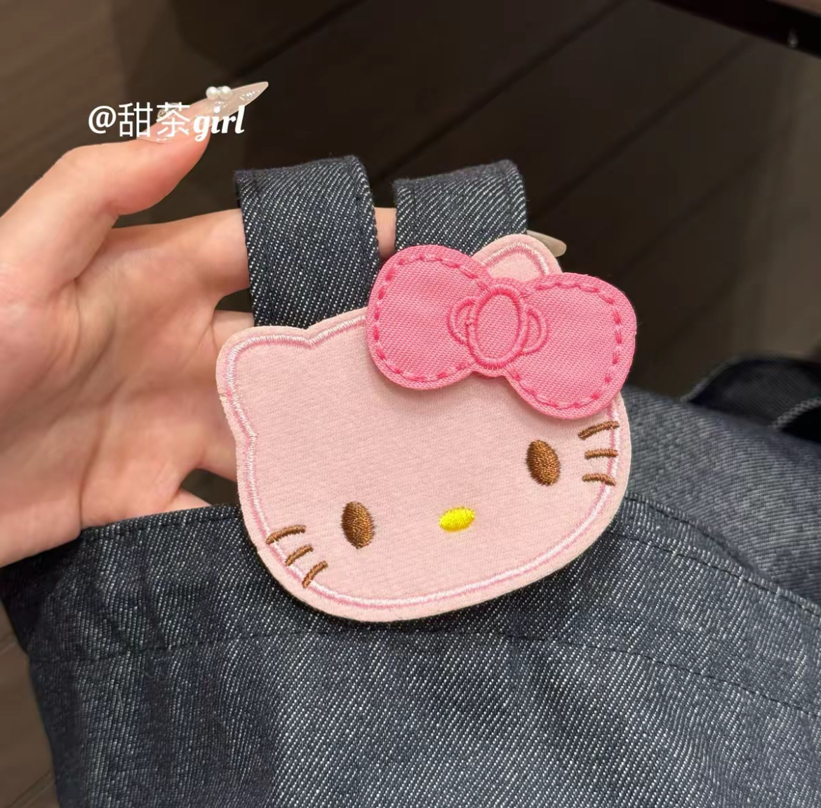 超可爱KT脑袋大号魔术贴KT猫发夹碎发神器甜美少女心无痕刘海贴详情7