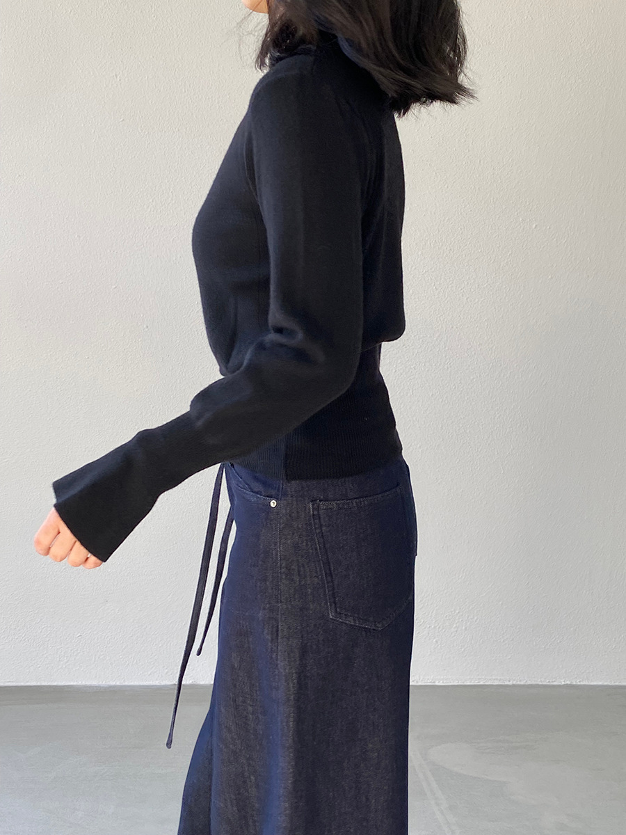 Jiangzuo [Winter Daylight] Korean-style semi-high neck flared sleeve knitted sweater for women to slim their waisted waist in winter 3012 pic 15