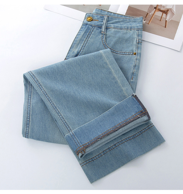 广州新塘牛仔裤官方旗舰店裤子女士2025新款夏季薄款窄版阔腿直筒详情16