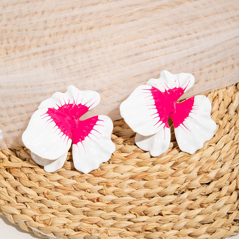 欧美跨境时尚清新布艺花朵流苏串珠优雅甜美情人节礼物耳坠耳环女详情22