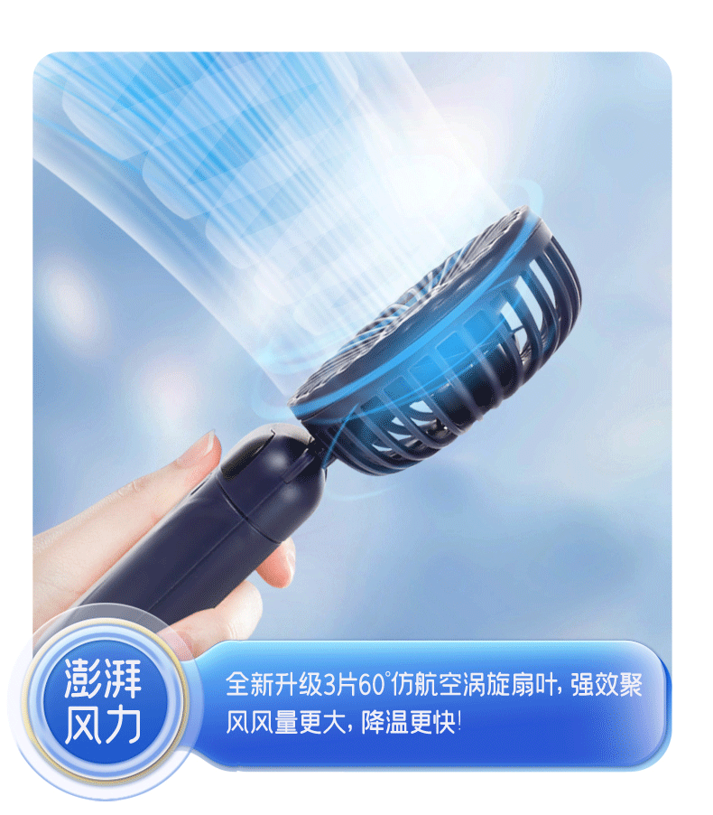 2024新款挂脖手持小风扇usb充电手持折叠风扇便携式数显手持风扇详情8