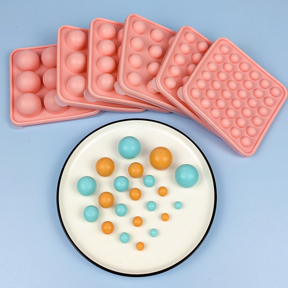 Food-grade custard, runny filling, round balls, ice cubes, candies, chocolate beans, silicone molds with LIDS, silicone ice hockey molds pic 2