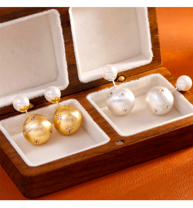 Hyacinth stylish, individualistic, light luxury, brushed high-end earrings, a pair of pearl stud earrings, a new trendy ear accessory for 2025 pic 4