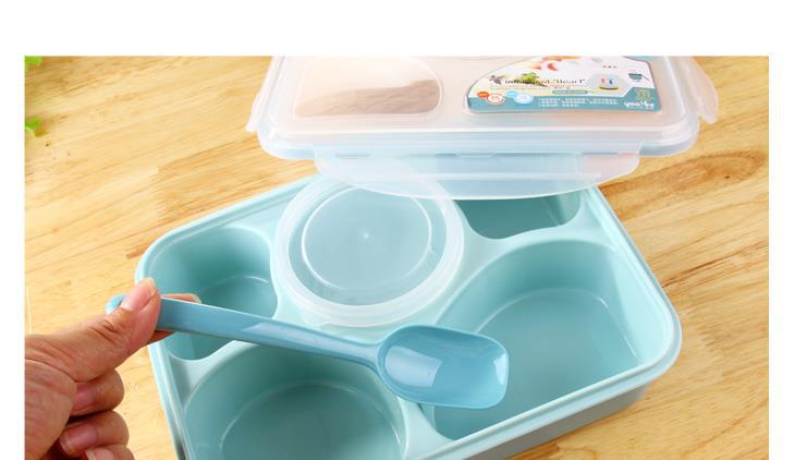 塑料方形男女成人学生分多格保鲜便当上班餐盒食堂微波炉加热饭盒 pic 12