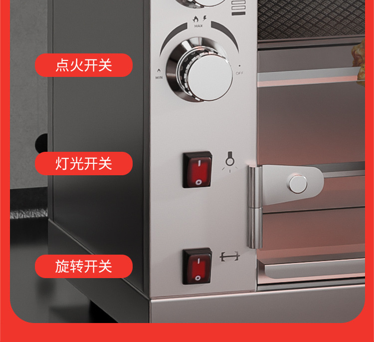 Commercial vertical multi-functional 3-roller, 5-roller and 7-roller chicken roasting ovens, fully automatic rotating chicken roasting equipment specially designed for hotels and restaurants pic 11