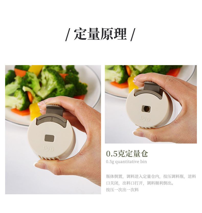 现货圆形定量罐控盐罐精准计量盐瓶盐罐调料瓶烧烤料调味罐调料罐详情6