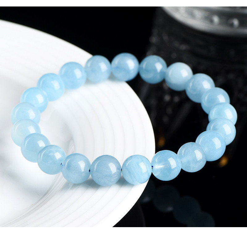 Jiuya Crystal Natural aquamarine loose beads, round beads, DIY handcrafted jewelry, semi-finished beaded wholesale pic 21