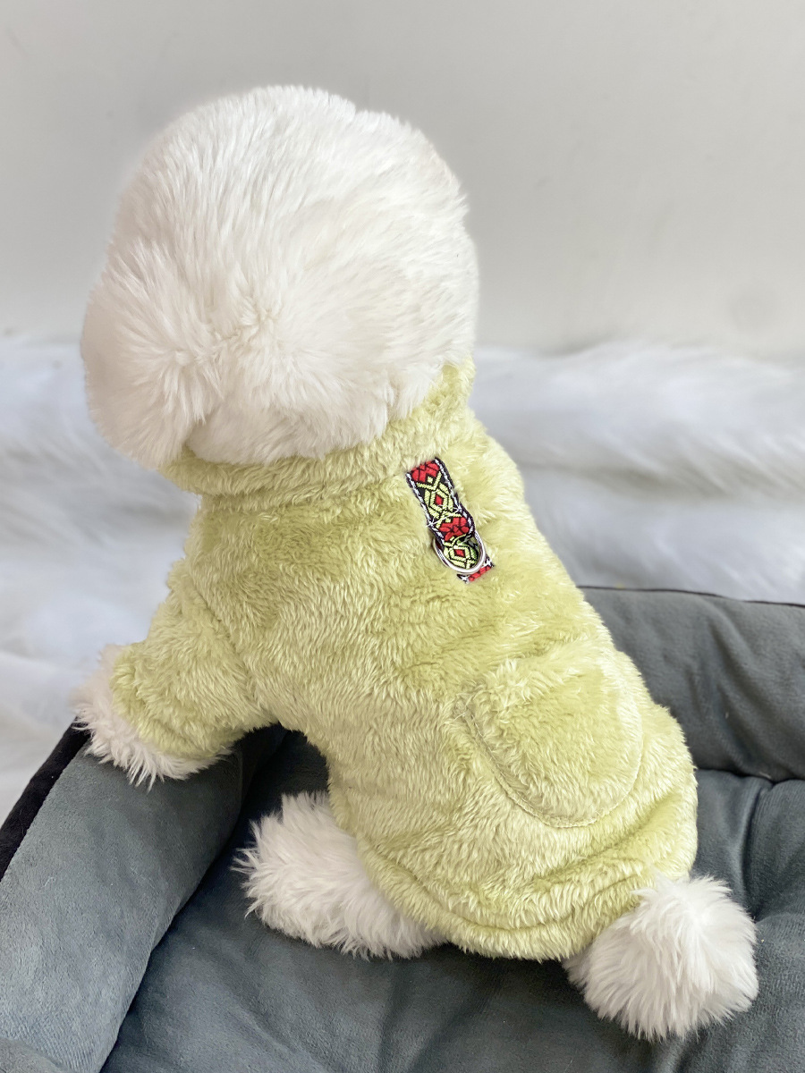超小体狗狗猫咪衣服秋冬季毛绒四脚小码奶狗奶猫幼犬茶杯犬带牵引详情20