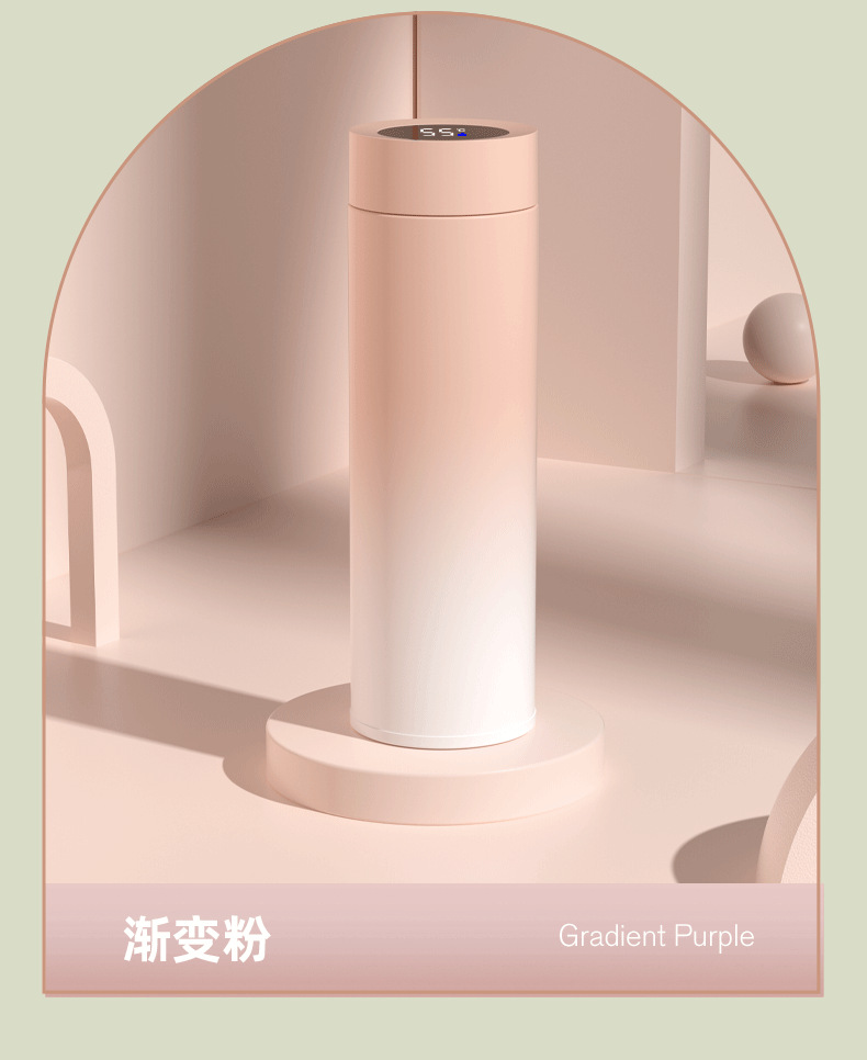 定制316不锈钢保温杯渐变智能显温直身杯茶水分离高颜值礼品水杯详情15