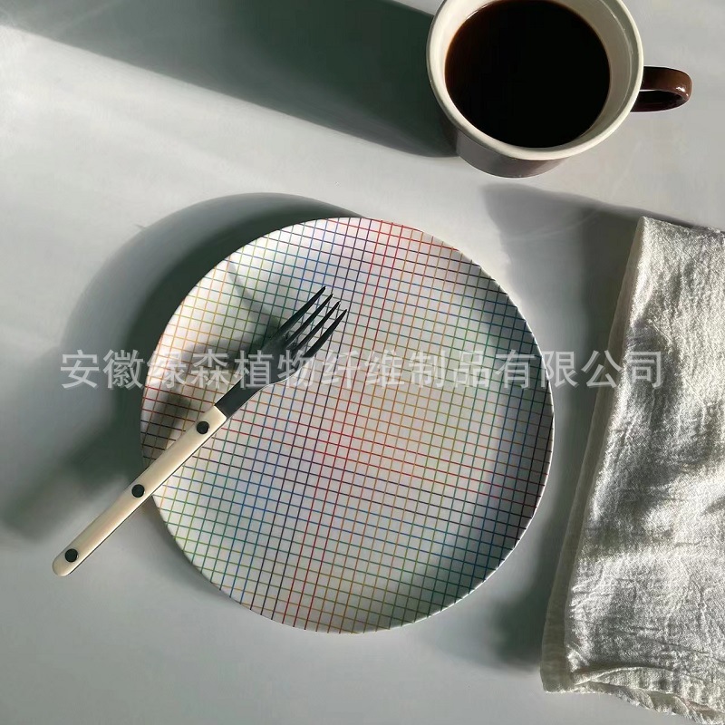 现货XeniaTaler加拿大竹纤维盘子餐具耐摔水果早餐盘面包甜品盘详情21