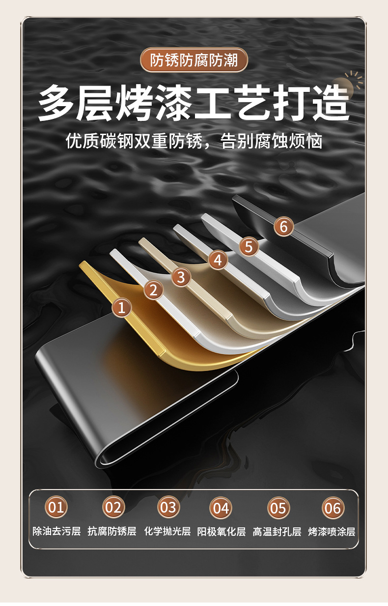 壁挂免打孔收纳架厨房刀架多功能菜刀置物架带挂钩刀座刀具挂架子详情8