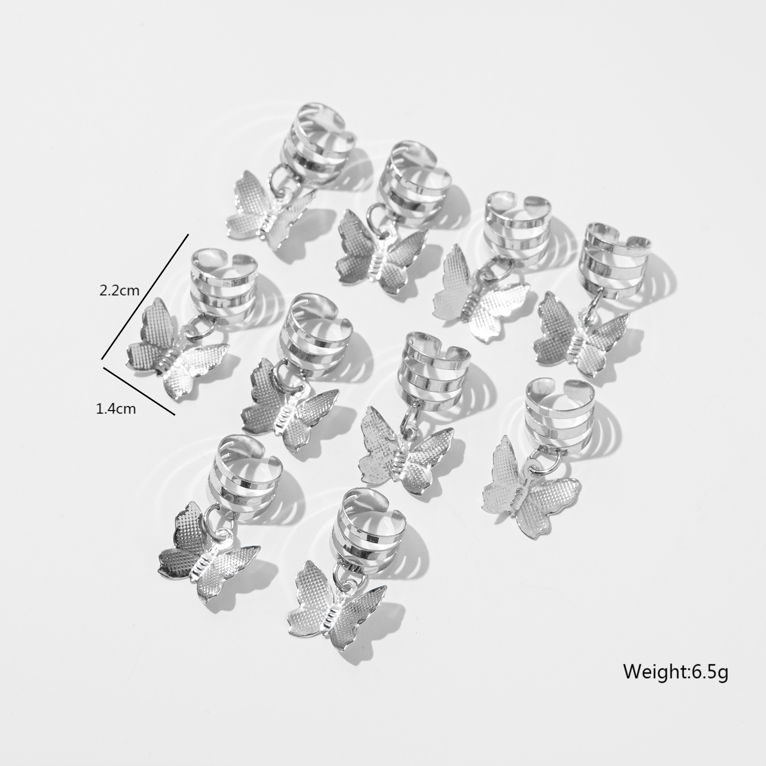 A 10-piece DIY hair accessory buckle set featuring cross-border dreadlocks, open hair bands, hollowed-out five-pointed stars, butterflies and hearts pic 18