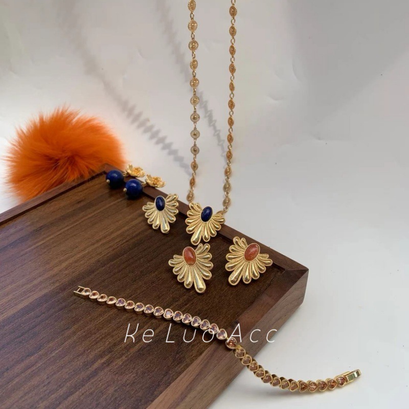 原创天然宝石耳环欧美精致复古耳饰轻奢高级感小众翅膀水滴耳环女详情40