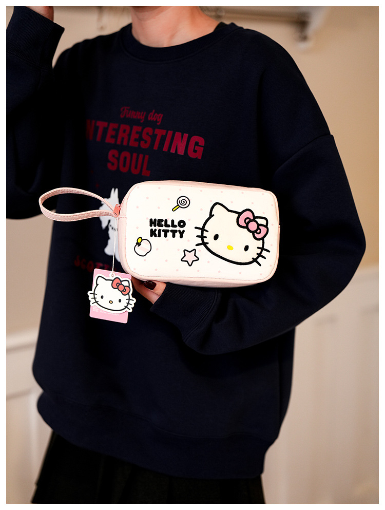 凯蒂猫HelloKitty化妆包高颜值大容量清新甜美可爱卡通手拿收纳包详情15
