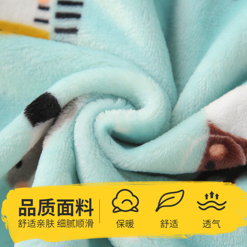 女童睡衣长袖法兰绒儿童睡衣秋冬珊瑚绒男童宝宝小孩家居服套装详情2