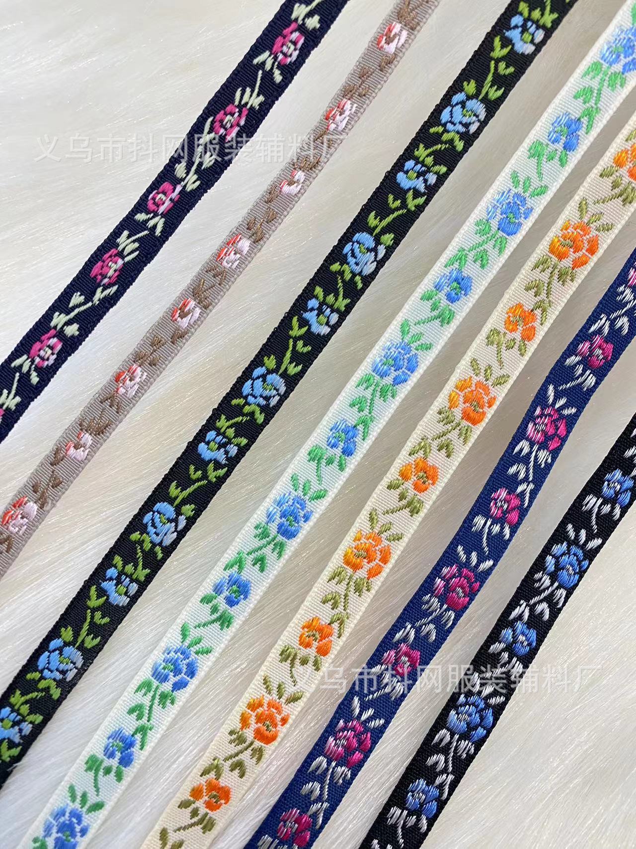 Wholesale of 0.8cm- 1cm handmade DIY bow, jacquard embroidery, webbing, hair accessories, headwear, performance costumes and accessories pic 3