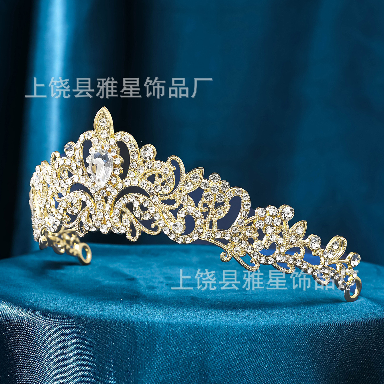 新款个性钻石银色公主头饰大气奢华婚纱礼服超闪水晶新娘发饰皇冠详情14